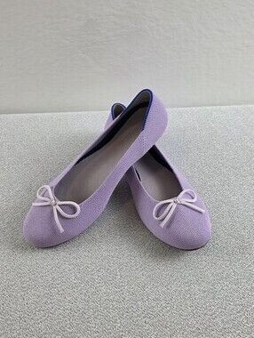 Rothy's The Bellflower The Ballet Flat Shoes Lilac In Love Insoles Wmn's 8